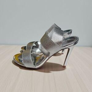 Lauren Lorraine Shimmering Silver Heels